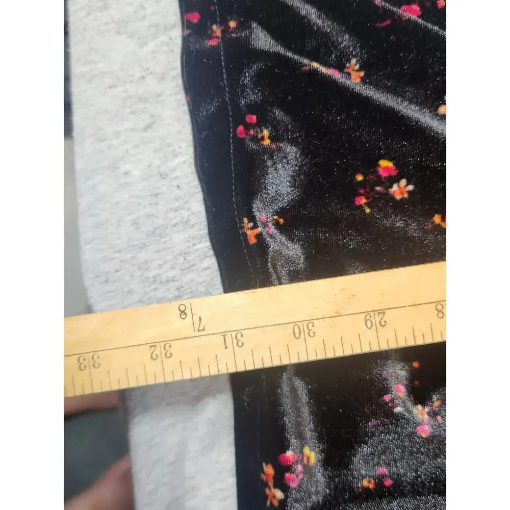 Old Navy Girls XL 14-16 Black Velvet Floral Dress Puff Sleeve Tiered‎